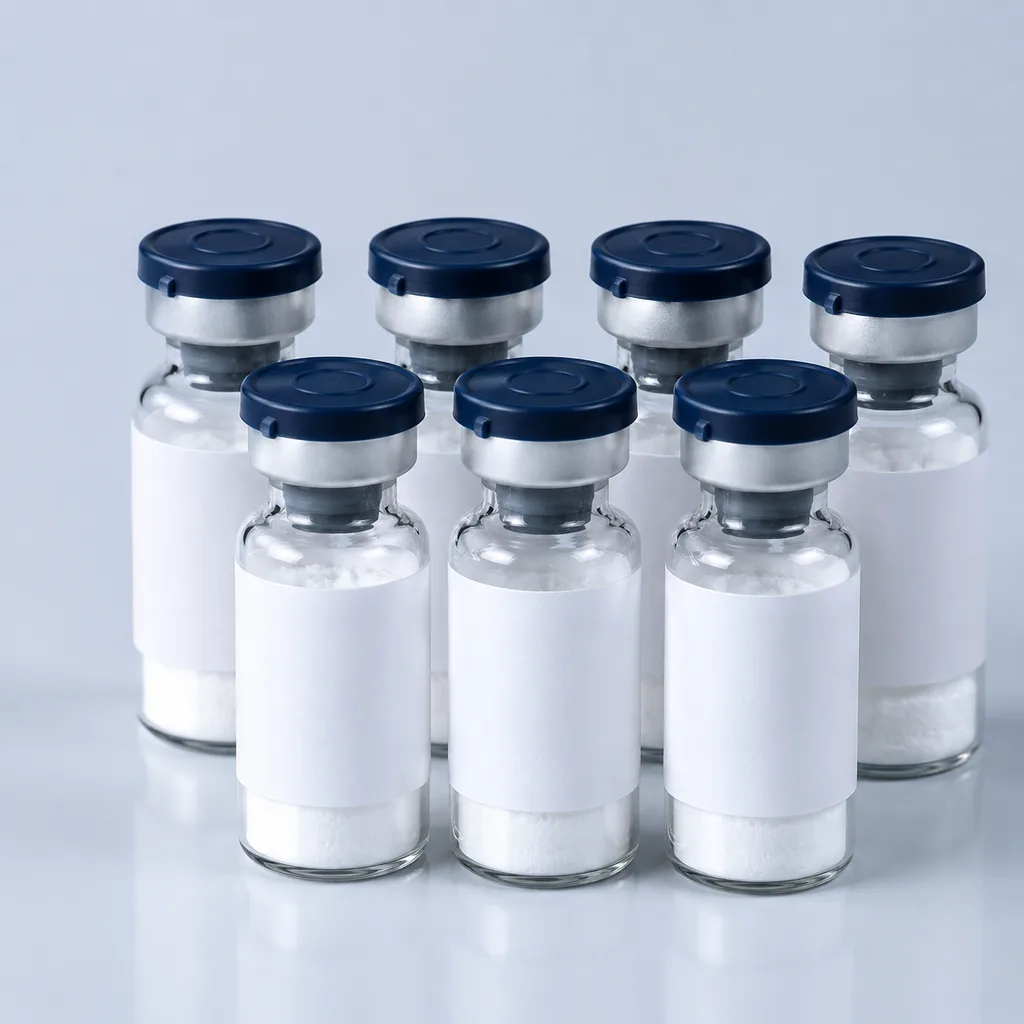 Group of research peptide vials